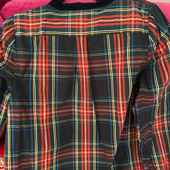 J. Crew Velvet Trimmed Stewart Tartan Tunic ❤️ - Picture 3 of 5
